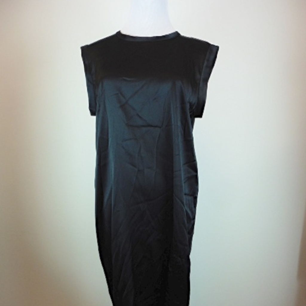 Kimberly Ovitz Black Silk Sleeveless Shift Tunic Dress 6